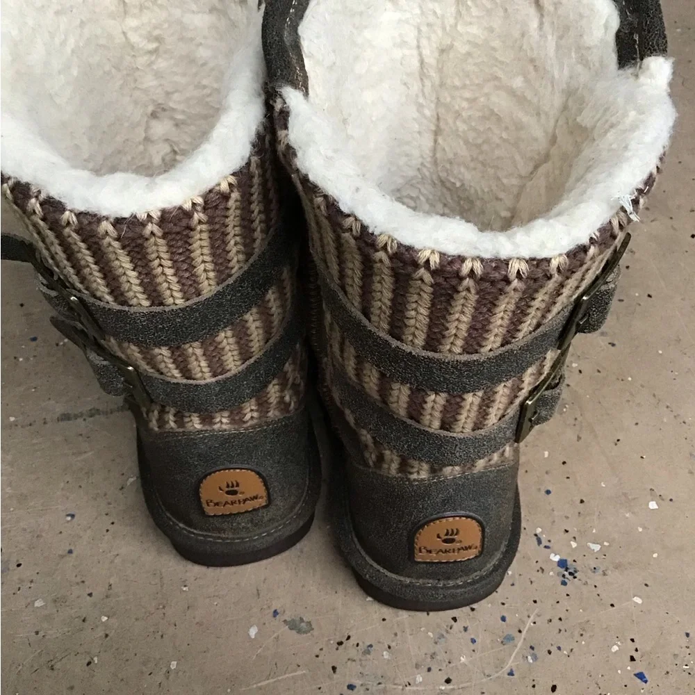 BEARPAW Leather /Knit Winter Boots
